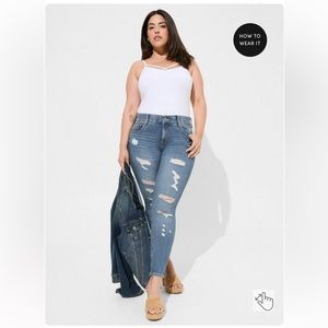 Bombshell Skinny Premium Stretch High-Rise Destructed Jean